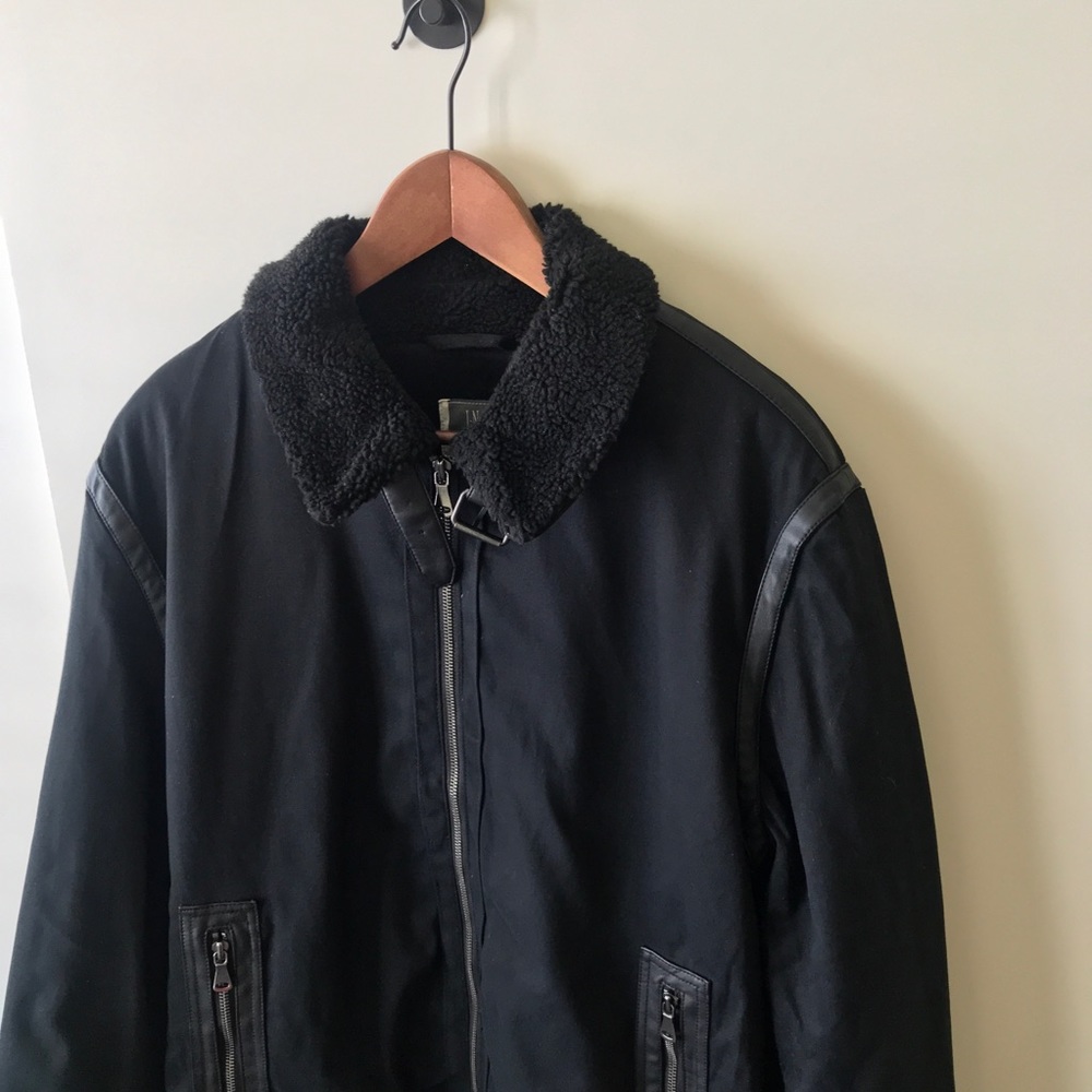 NWT INC Faux Fur Lining Bomber Jacket Sz L